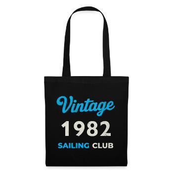Vintage 1982 – Sailing Club Retro Geburtsjahr - Stoffbeutel - Schwarz - Vorne
