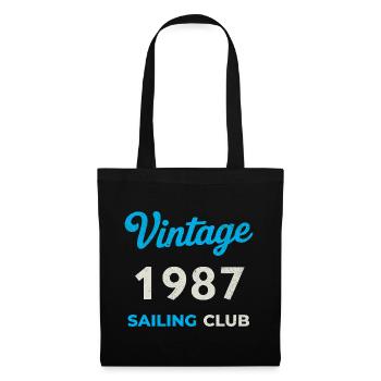 Vintage 1987 – Sailing Club Retro Birth Year - Tote Bag - black - Front