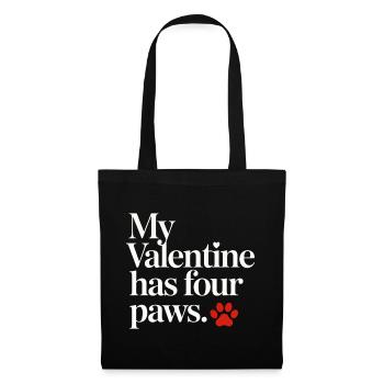 My Valentine Has Four Paws Shirt – Cute Pet Lover  - Tote Bag - black - Front
