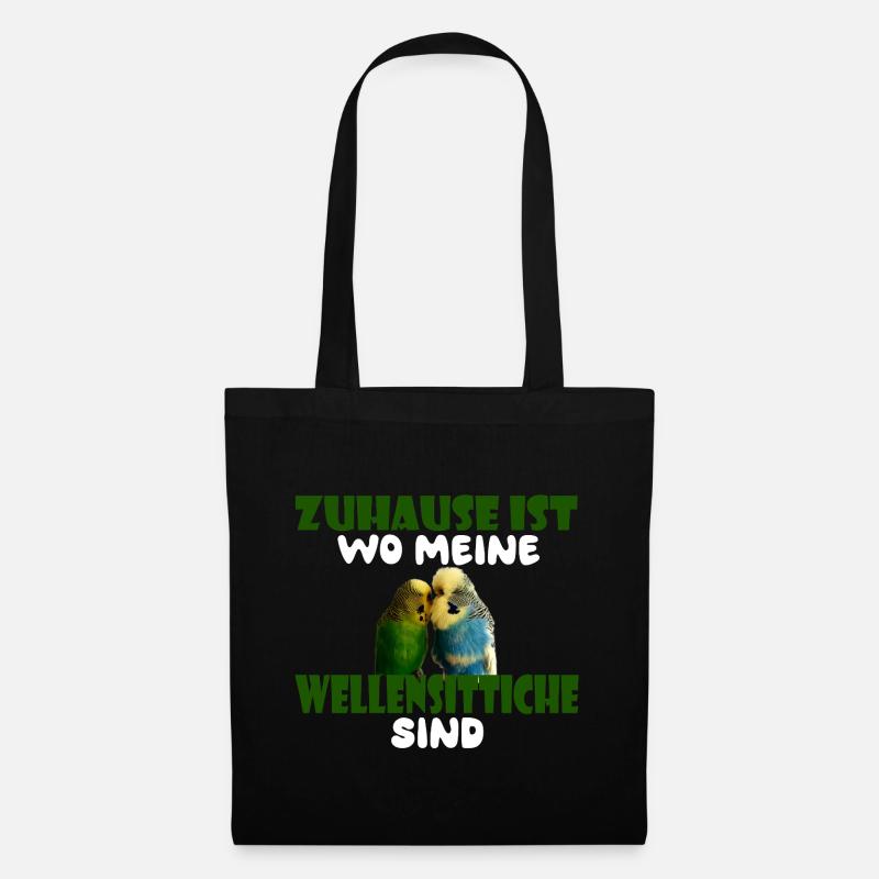 Chez moi, c’est là où sont mes perruches - Sac en tissu - noir