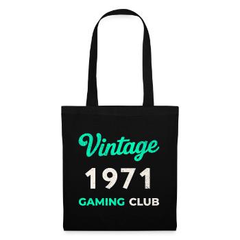 Vintage 1971 – Année de naissance rétro du Gaming Club - Sac en tissu - noir - Devant