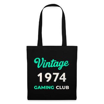 Vintage 1974 – Année de naissance rétro du Gaming Club - Sac en tissu - noir - Devant