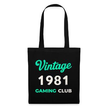 Vintage 1981 – Année de naissance rétro du Gaming Club - Sac en tissu - noir - Devant
