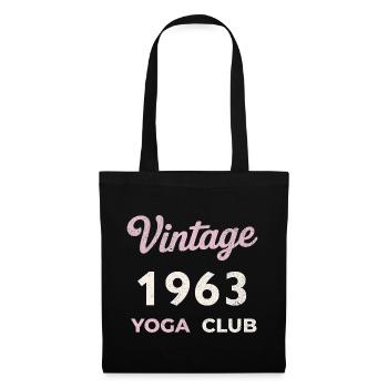 Vintage 1963 Yoga Club Retro Geburtsjahr Jahrgang - Stoffbeutel - Schwarz - Vorne