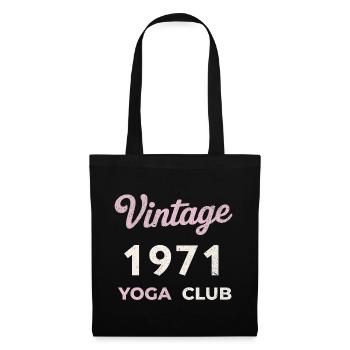 Vintage 1971 Yoga Club Retro Geburtsjahr Jahrgang - Stoffbeutel - Schwarz - Vorne