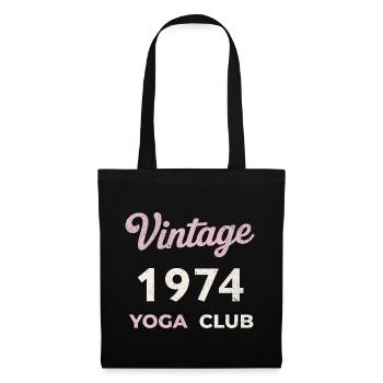 Vintage 1974 Yoga Club Retro Année de naissance vintage - Sac en tissu - noir - Devant