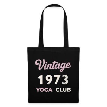 Vintage 1973 Yoga Club Retro Geburtsjahr Jahrgang - Stoffbeutel - Schwarz - Vorne
