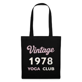 Vintage 1978 Yoga Club Retro Geburtsjahr Jahrgang - Stoffbeutel - Schwarz - Vorne