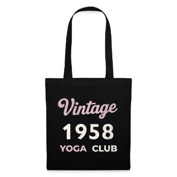 Vintage 1958 Yoga Club Retro Geburtsjahr Jahrgang - Stoffbeutel - Schwarz - Vorne