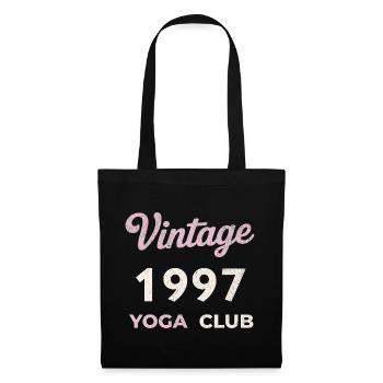 Vintage 1997 Yoga Club Retro Geburtsjahr Jahrgang - Stoffbeutel - Schwarz - Vorne