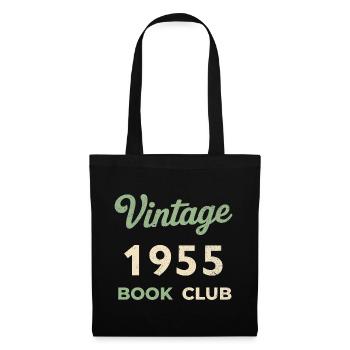 Vintage 1955 Book Club Retro Birth Year Gift - Tote Bag - black - Front