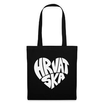Hrvatska, Croatia Heart Logo Lettering - Tote Bag - black - Front