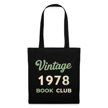 Vintage 1978 Book Club Retro Geburtsjahr Geschenk - Stoffbeutel - Schwarz - Vorne