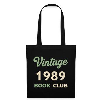 Vintage 1988 Book Club Retro Geburtsjahr Geschenk - Stoffbeutel - Schwarz - Vorne