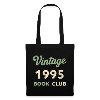 Vintage 1995 Book Club Retro Geburtsjahr Geschenk - Stoffbeutel - Schwarz - Vorne