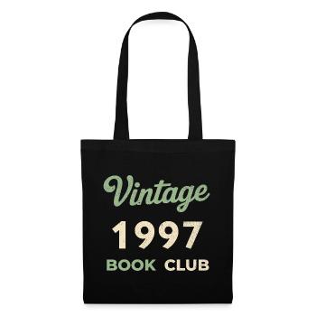 Vintage 1997 Book Club Retro Geburtsjahr Geschenk - Stoffbeutel - Schwarz - Vorne