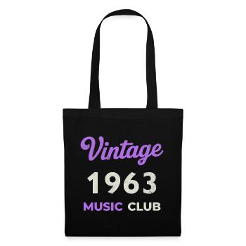 Vintage 1963 Music Club Retro Année de naissance vintage - Sac en tissu - noir - Devant