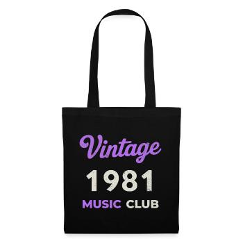 Vintage 1981 Music Club Retro Année de naissance vintage - Sac en tissu - noir - Devant