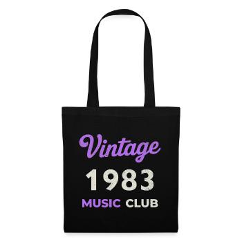 Vintage 1983 Music Club Retro Année de naissance Vintage - Sac en tissu - noir - Devant