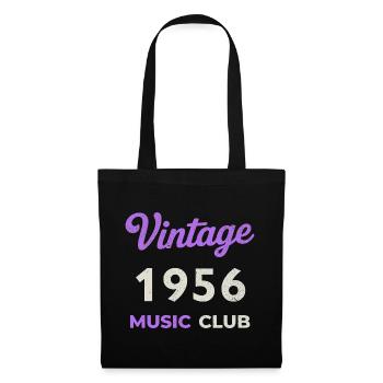 Vintage 1956 Music Club Retro Année de naissance vintage - Sac en tissu - noir - Devant