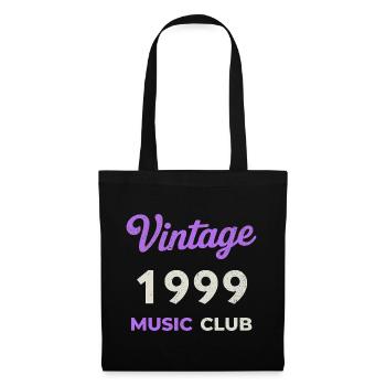 Vintage 1999 Music Club Retro Année de naissance vintage - Sac en tissu - noir - Devant