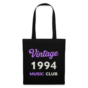 Vintage 1994 Music Club Retro Année de naissance vintage - Sac en tissu - noir - Devant