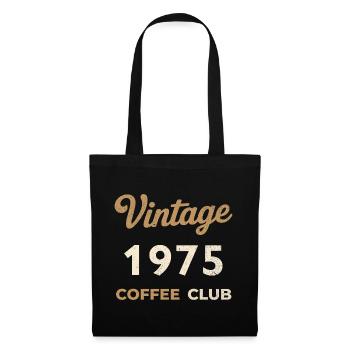 Vintage 1975 – Coffee Club Retro Geburtsjahr - Stoffbeutel - Schwarz - Vorne