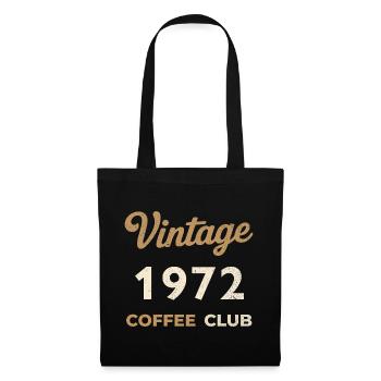 Vintage 1972 – Coffee Club Retro Geburtsjahr - Stoffbeutel - Schwarz - Vorne