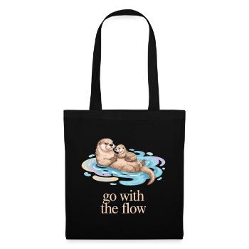 La famille de la loutre se laisse porter - Sac en tissu - noir - Devant