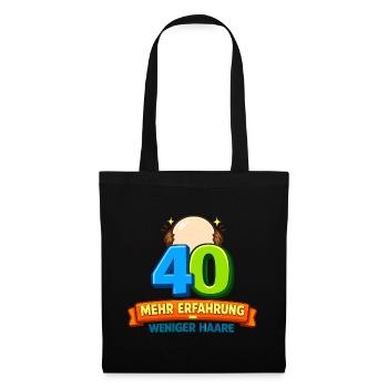 40 Expérience de plus Moins de cheveux - Sac en tissu - noir - Devant