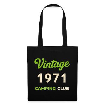 Vintage 1971 – Année de naissance rétro du Camping Club - Sac en tissu - noir - Devant