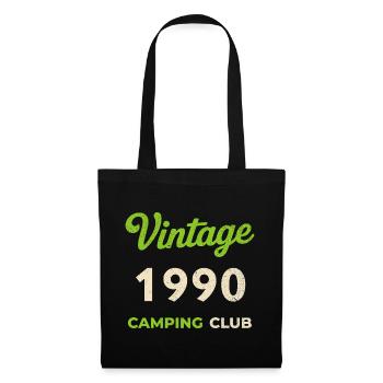 Vintage 1990 – Année de naissance rétro du Camping Club - Sac en tissu - noir - Devant