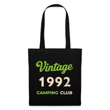 Vintage 1992 – Année de naissance rétro du Camping Club - Sac en tissu - noir - Devant