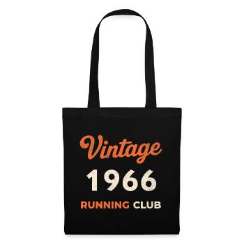 Vintage 1966 Running Club Geburtstag Geschenkidee - Stoffbeutel - Schwarz - Vorne