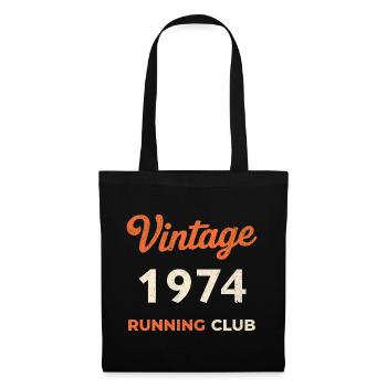Idée de cadeau d’anniversaire vintage du club de course de course 1974 - Sac en tissu - noir - Devant