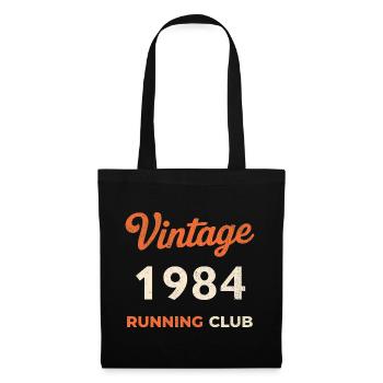 Vintage 1984 Running Club Geburtstag Geschenkidee - Stoffbeutel - Schwarz - Vorne