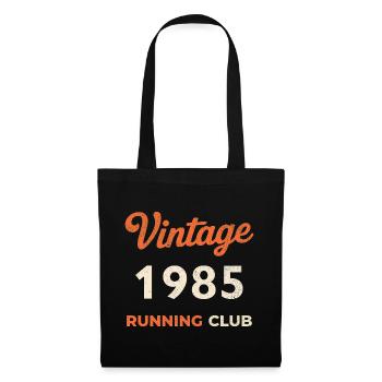 Vintage 1985 Running Club Geburtstag Geschenkidee - Stoffbeutel - Schwarz - Vorne