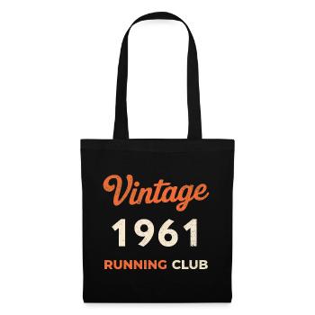 Vintage 1961 Running Club Geburtstag Geschenkidee - Stoffbeutel - Schwarz - Vorne