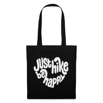 Just Hike Be Happy Schriftzug - Stoffbeutel - Schwarz - Vorne