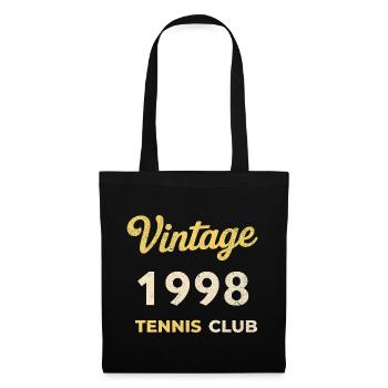 Vintage 1998 Tennis Club Retro Geburtstag Geschenk - Stoffbeutel - Schwarz - Vorne