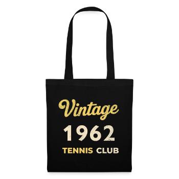 Vintage 1962 Tennis Club Retro Birthday Gift - Tote Bag - black - Front