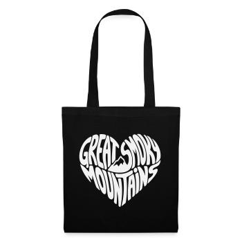 Great Smoky Mountains Heart Design - Tote Bag - black - Front