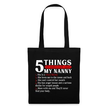 T-shirt de la liste de nounou folle - Sac en tissu - noir - Devant