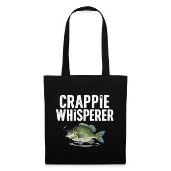 Crappie Flüsterer Fischmotiv - Stoffbeutel - Schwarz - Vorne