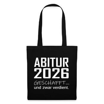 ABI 2026 Spruch - Stoffbeutel - Schwarz - Vorne