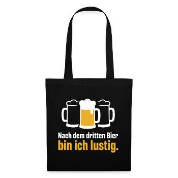 Bier Nach Dem Dritten Bier Lustig JGA Party Malle - Stoffbeutel - Schwarz - Vorne