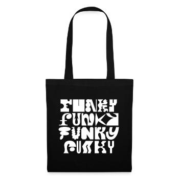 Funky Typografie-Kunst - Stoffbeutel - Schwarz - Vorne