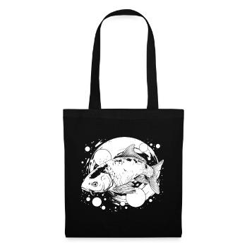 Art de rue de pêche - Sac en tissu - noir - Devant