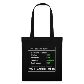 Cadeau humoristique IT Report Report d’incident de vérification système - Sac en tissu - noir - Devant