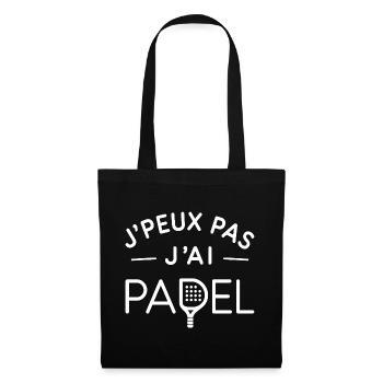 Padel Humour Cadeau Passionné de Raquette - Sac en tissu - noir - Devant